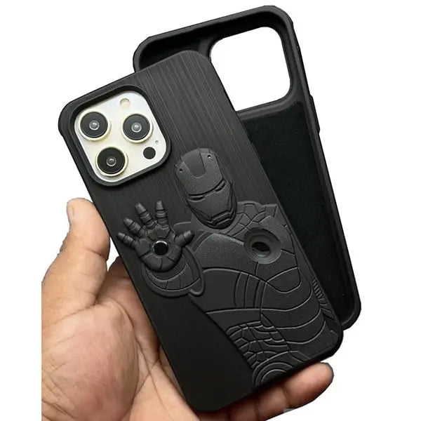 iphone 14 pro iron man 3d shockproof soft silicone back case