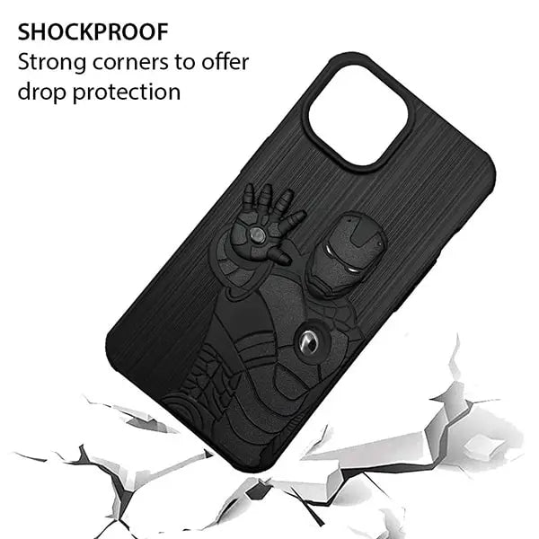 iphone 14 pro iron man 3d shockproof soft silicone back case
