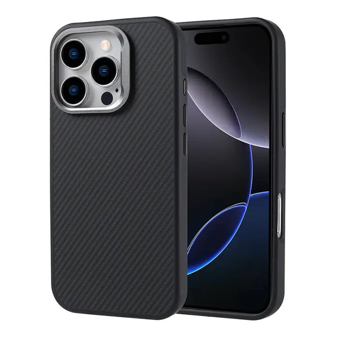 carbon fiber magsafe case for iphone 16 series with metal frame camera protection