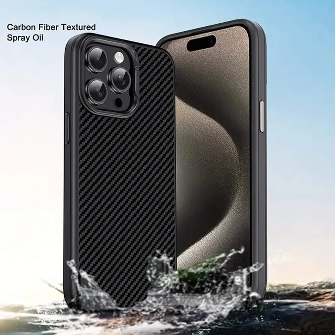 carbon fiber magsafe case for iphone 16 series with metal frame camera protection