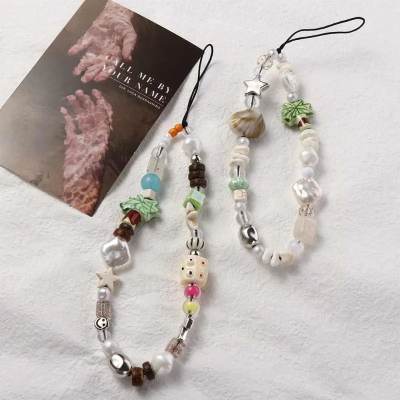 fashion shell coconut tree beaded phone strap