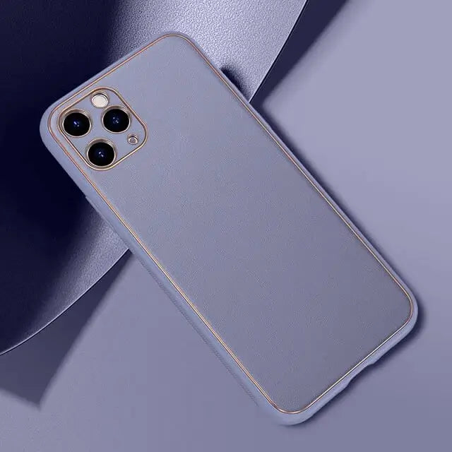 iphone 13 pro luxury leather plating with camera protection case