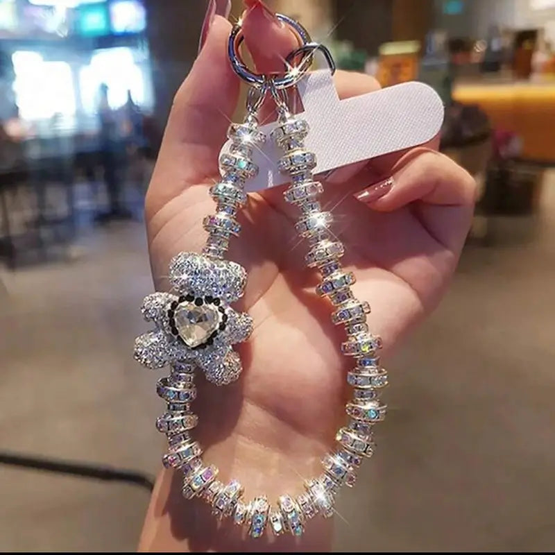 luxury flash rhinestone love heart luxury crystal strap