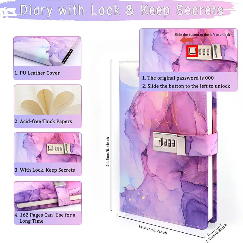 secret diary with lock