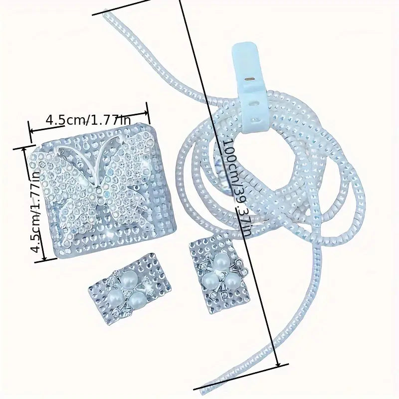 shiny diamond butterfly charger data cable charger protector 5pcs set
