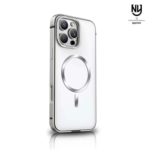 iphone 16 pro max magsafe shining frame of chrome & metal phone cover with camera protection