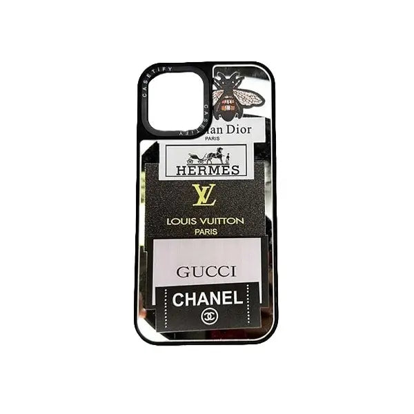iphone 13 pro butterfly print reflective mirror back case