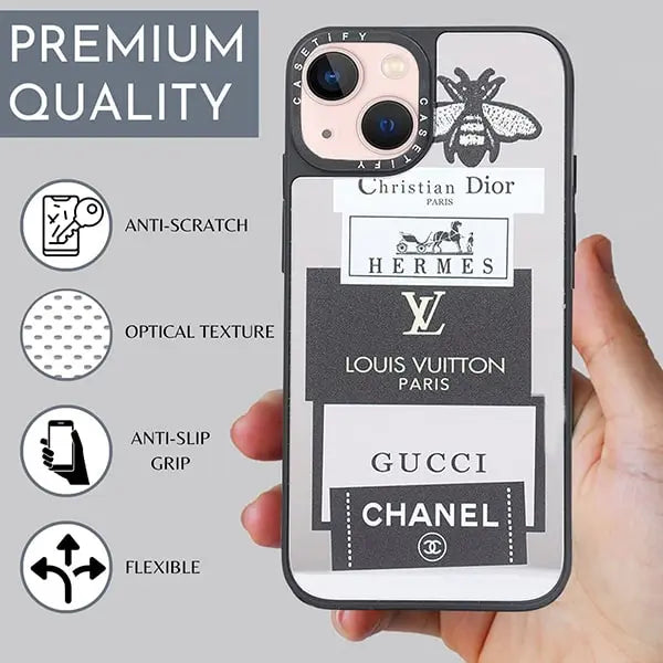 iphone 13 pro butterfly print reflective mirror back case