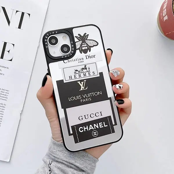 iphone 13 pro butterfly print reflective mirror back case