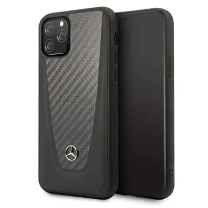 iphone 13 pro max mercedes ® carbon fiber leather back case