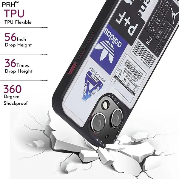 iphone 13 sports print reflective mirror back case
