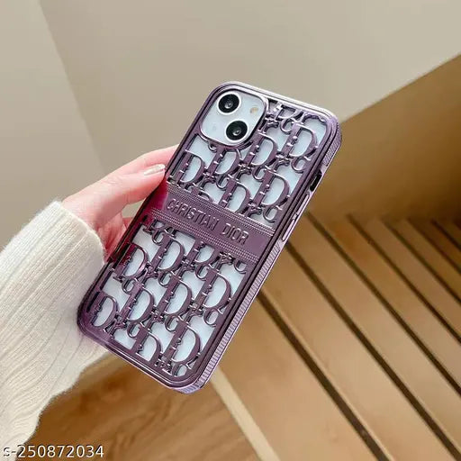 iphone 14 pro max electroplating chrome hollo soft back case
