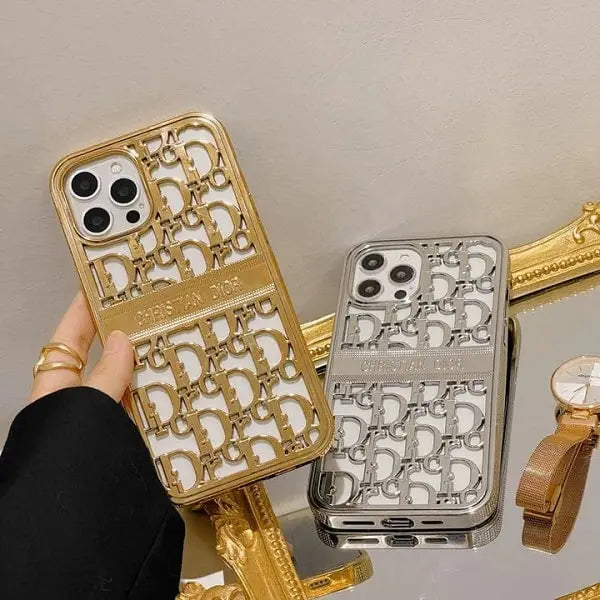 iphone 14 pro max electroplating chrome hollo soft back case