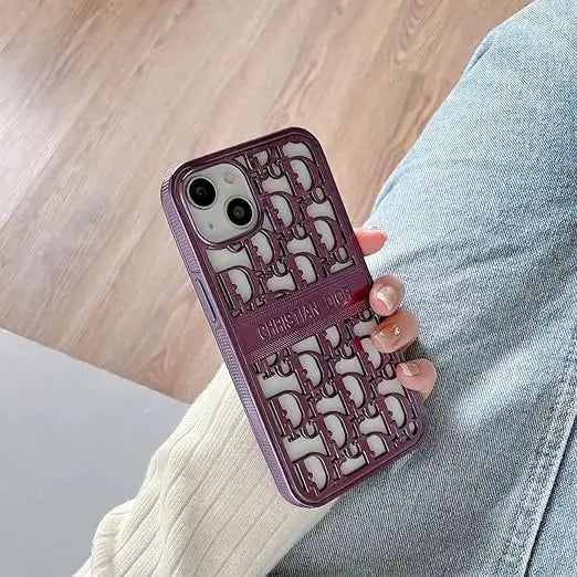 iphone 14 pro max electroplating chrome hollo soft back case