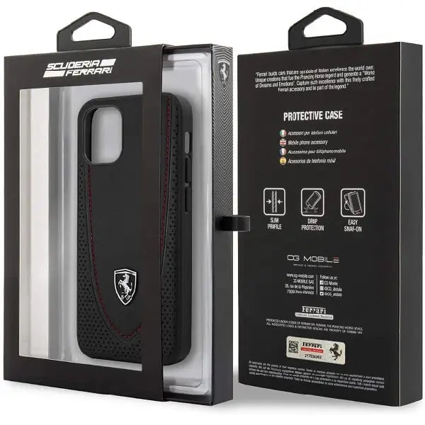 iphone 13 ferrari ventilated leather cover with centre curved design