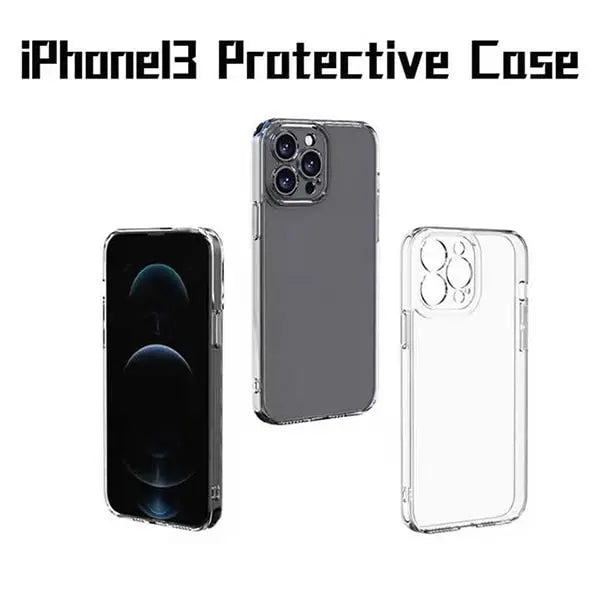iphone 13 mini soft silicone clear transparent case with camera protection