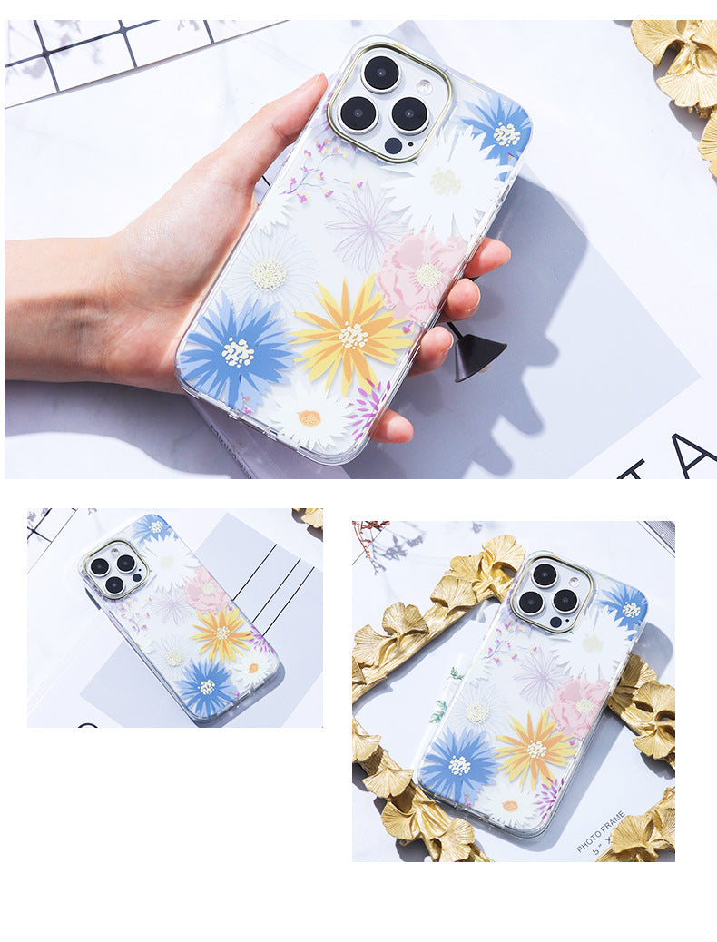 iphone 15 pro max mikalen sun floral print clear mobile case