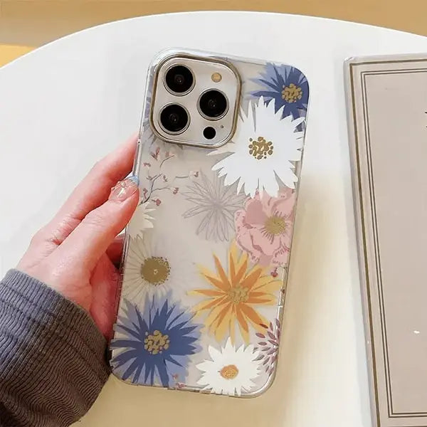 iphone 15 pro max mikalen sun floral print clear mobile case