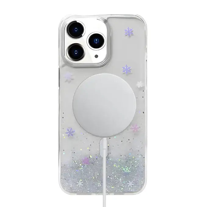 iphone 16 series ice crystal magsafe clear phone cover