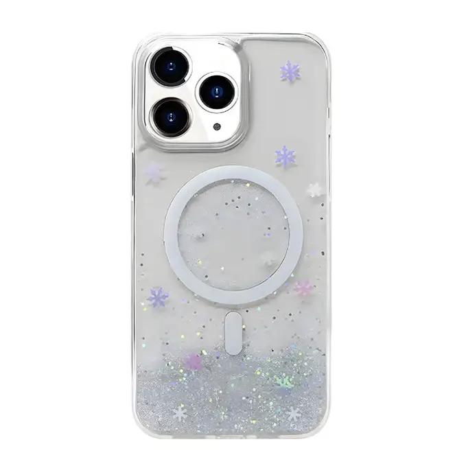 iphone 16 series ice crystal magsafe clear phone cover