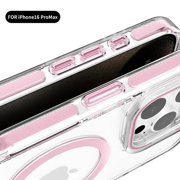 iphone 16 pro max magsafe clear case with metal kickstand