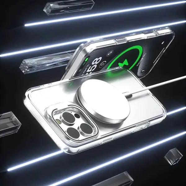 iphone 16 pro max magsafe clear case with metal kickstand