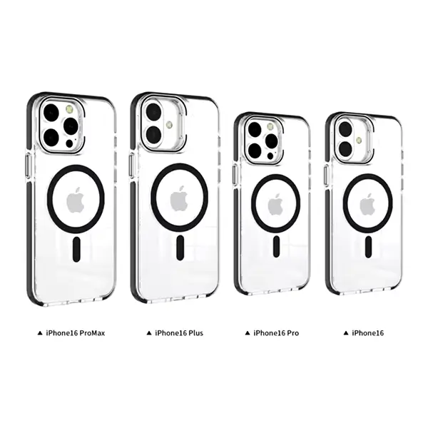 iphone 16 pro max magsafe clear case with metal kickstand