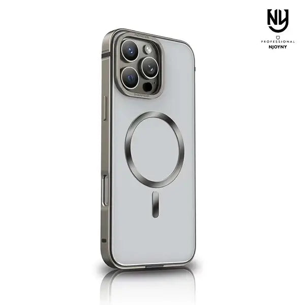 iphone 16 pro max magsafe shining frame of chrome & metal phone cover with camera protection