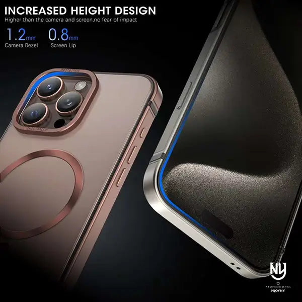 iphone 16 pro max magsafe shining frame of chrome & metal phone cover with camera protection