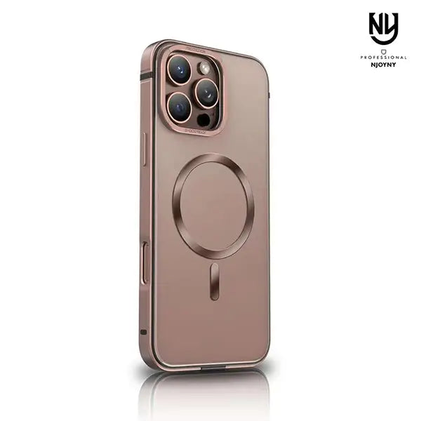 iphone 16 pro max magsafe shining frame of chrome & metal phone cover with camera protection