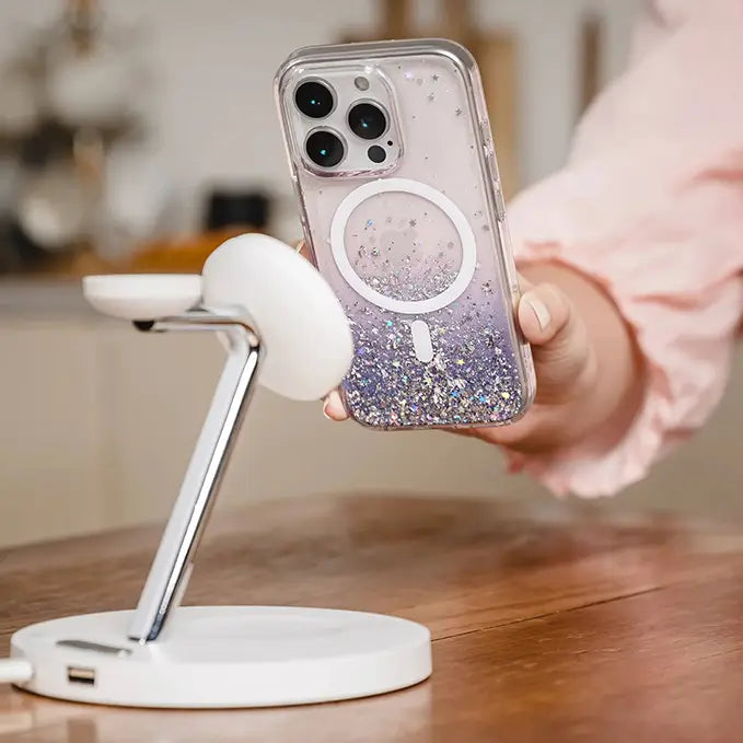 iphone 16 series ice crystal magsafe clear phone cover