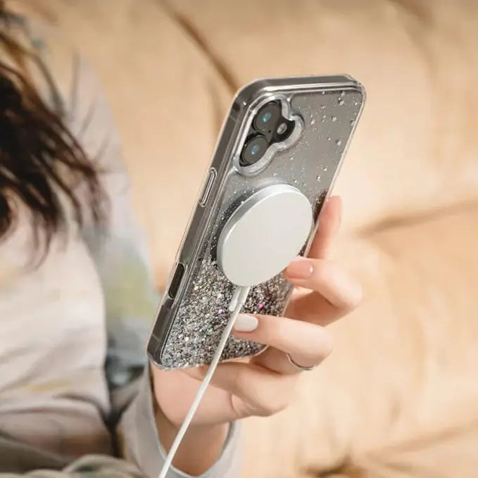 iphone 16 series ice crystal magsafe clear phone cover