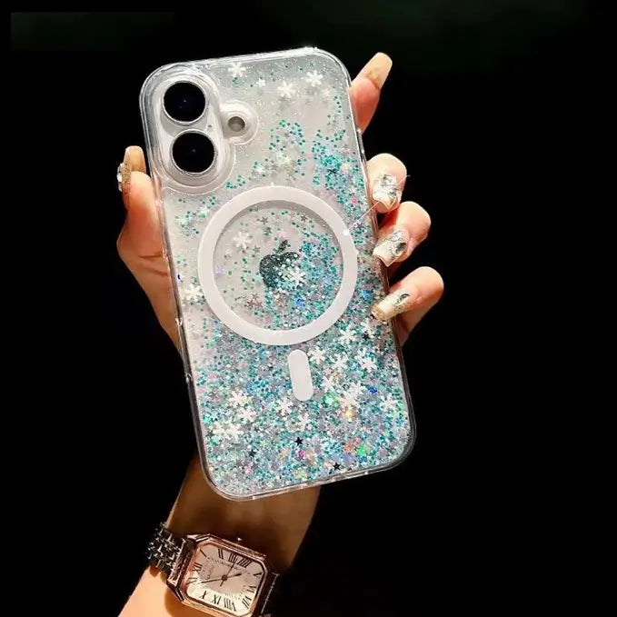 iphone 16 series starry sky magsafe clear phone cover