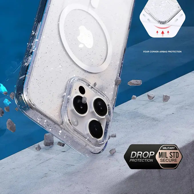 iphone 16 series ice crystal magsafe clear phone cover