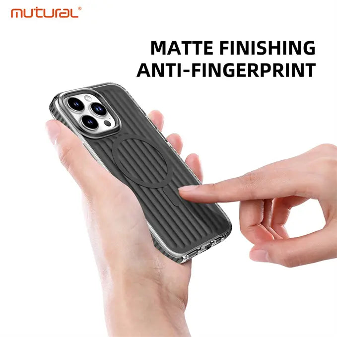 iphone 16 series space grey luxury bumpy magsafe phone cover