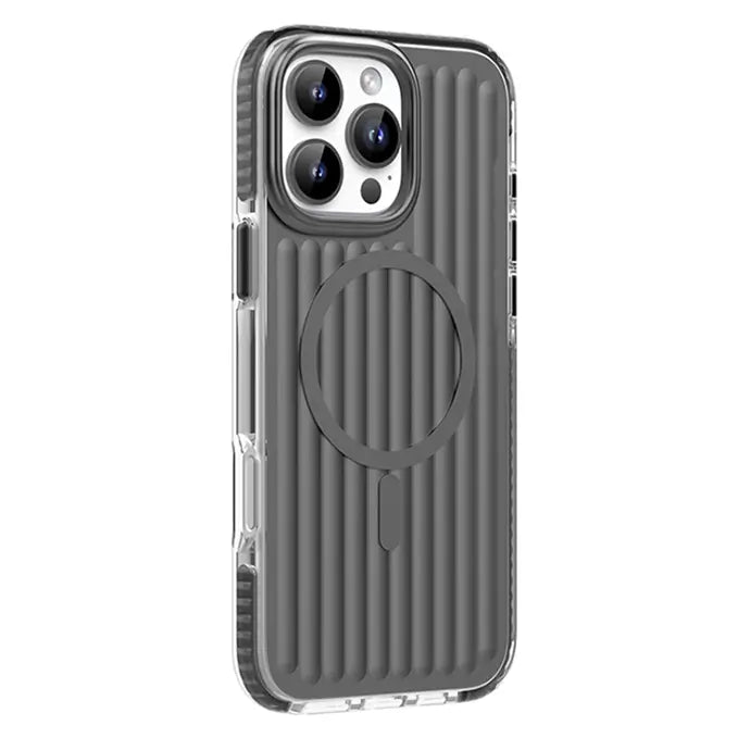 iphone 16 series space grey luxury bumpy magsafe phone cover