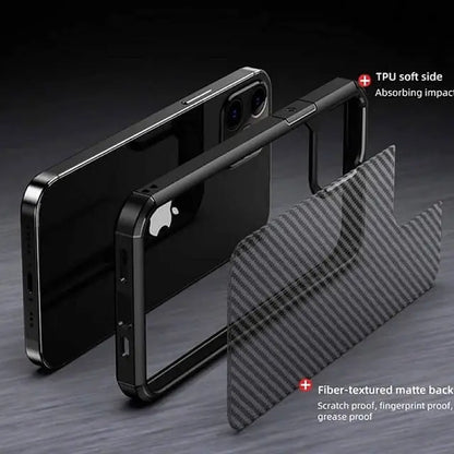 iPhone 13 Carbon Fiber Armor Transparent Matte Case