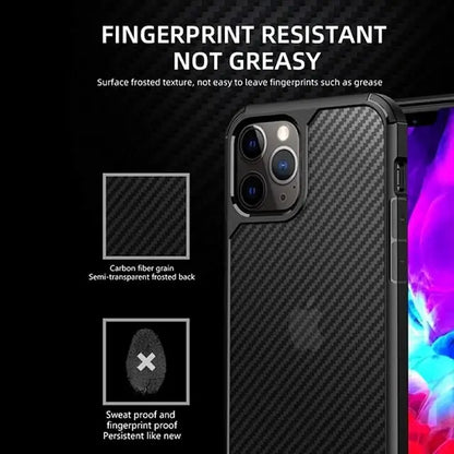 iPhone 13 Carbon Fiber Armor Transparent Matte Case