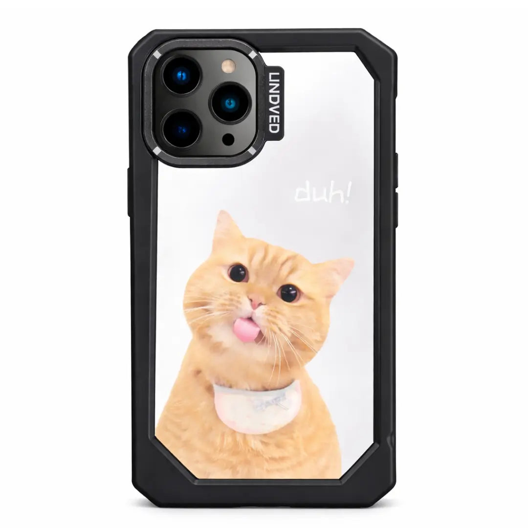 cute duh cat shockproof clear case