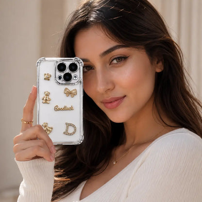Dazzling Rhinestone Bear Transparent Mobile Cover