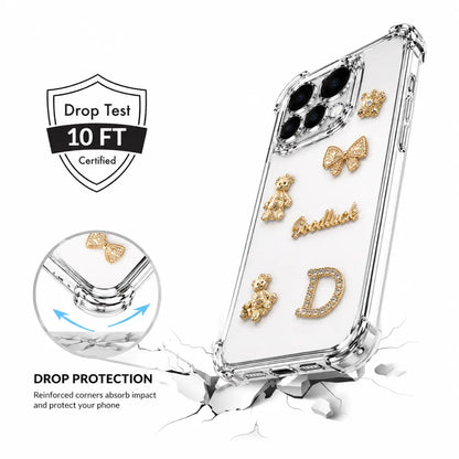 Dazzling Rhinestone Bear Transparent Mobile Cover