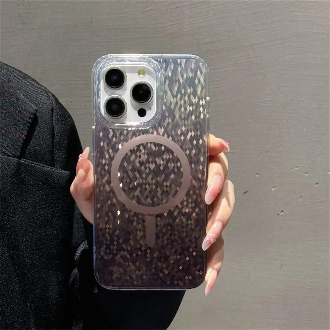 gradient bling black glitter magsafe case