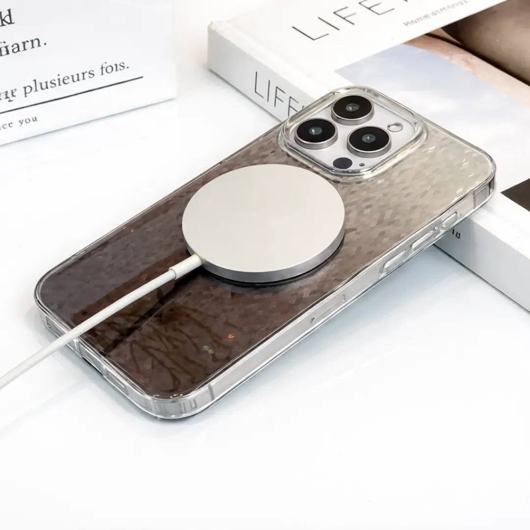 gradient bling black glitter magsafe case