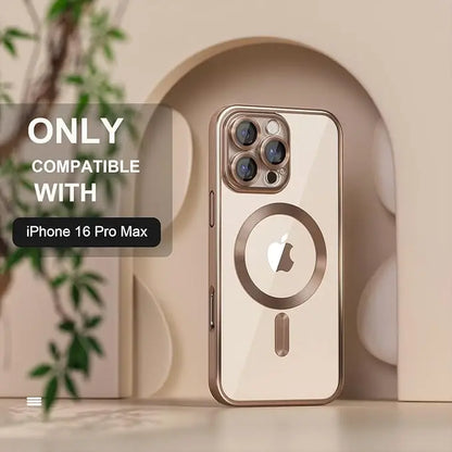 iPhone 16 Pro Max Luxury MagSafe Transparent Phone Cover with Camera Lens Protection