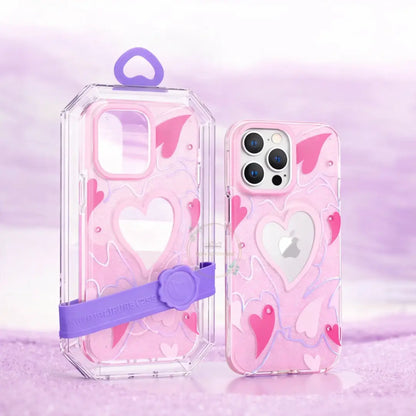 Pink Heart Crystal Case For iPhone 14 Pro Max