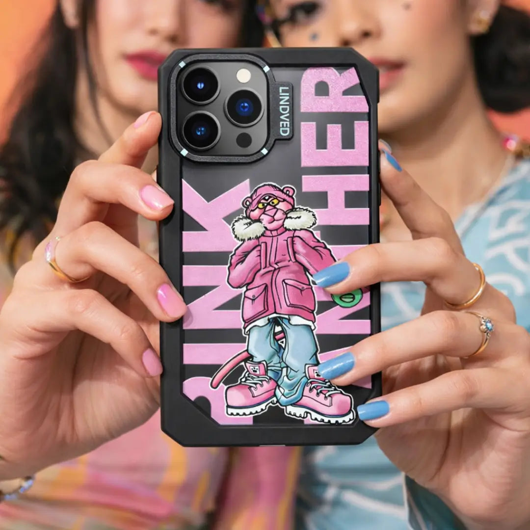 pink panther hoodie edition case for iphone 15