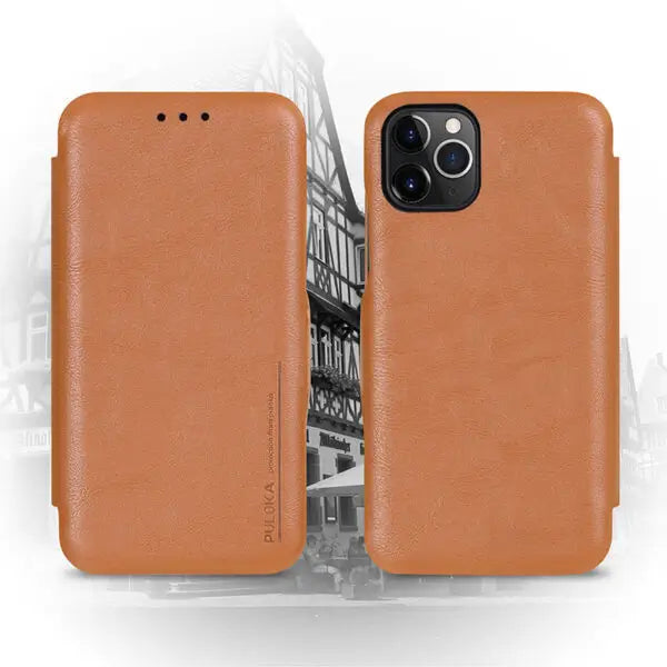 iphone 13 pro max puloka® card holder leather flip wallet mobile case