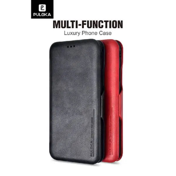 iphone 13 pro max puloka® card holder leather flip wallet mobile case