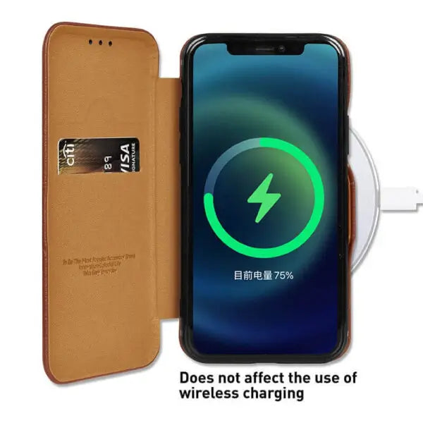 iphone 13 pro max puloka® card holder leather flip wallet mobile case