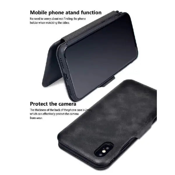 iphone 13 pro max puloka® card holder leather flip wallet mobile case